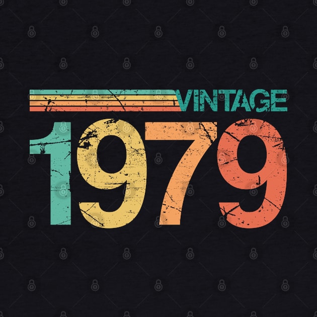 Vintage 1979 - 44th Birthday Gift - Nostalgic Birth Year Typography by thejamestaylor